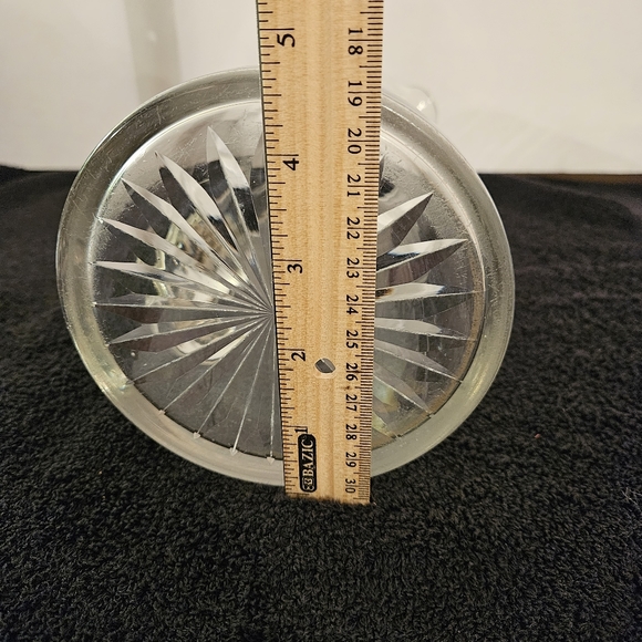 VTG. 1930sFostoria "Sunburst" Hand Blown Cut Crystal Etched Glass 48 oz. Pitcher - Picture 8 of 9